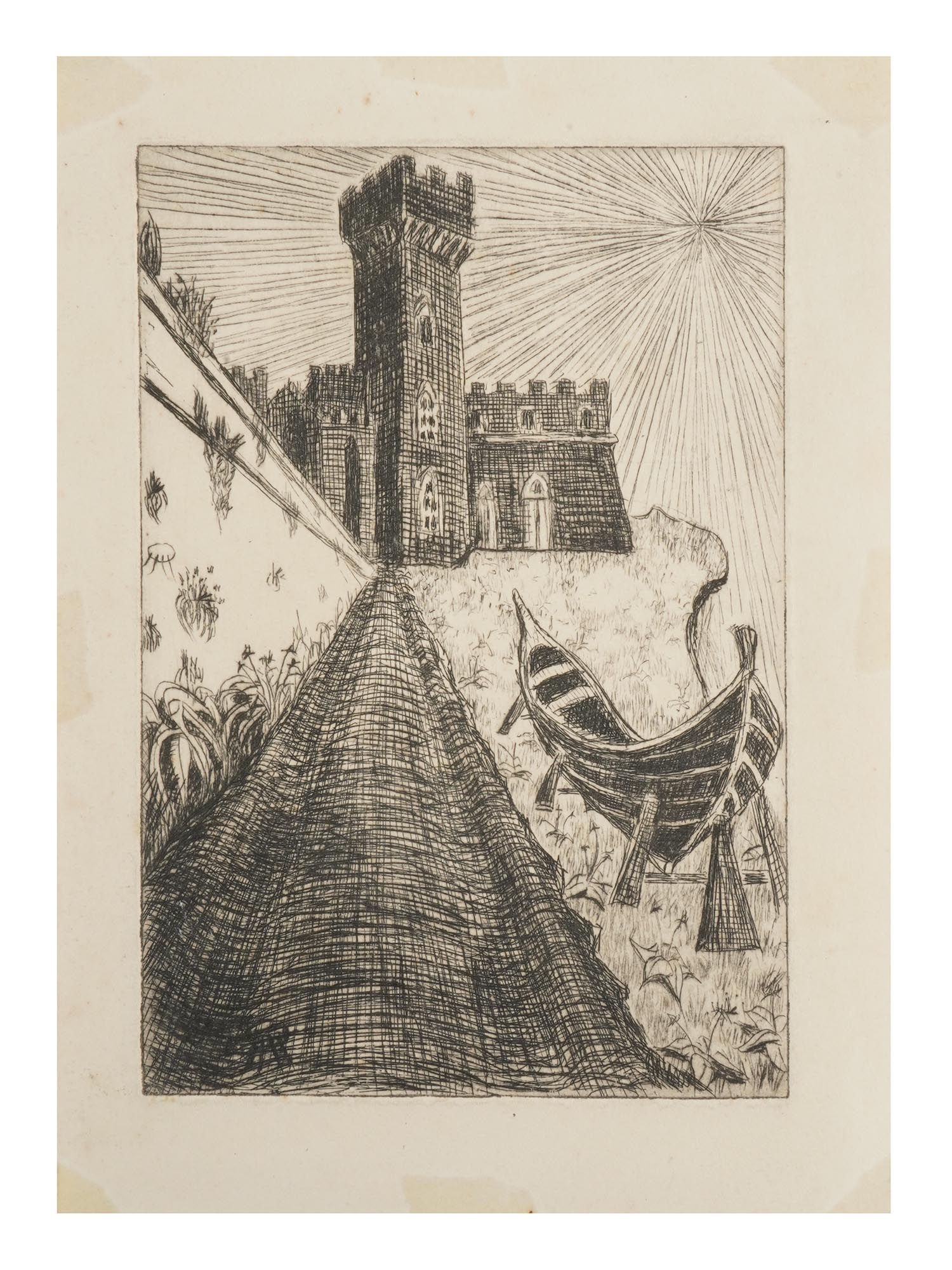 FIVE ETCHINGS, FLORENCE TANGIER, R. RIGGLE, 1950S PIC-4